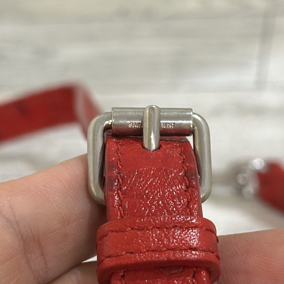 Yves St Laurent red leather ostrich replacement purse strap - Picture 6 of 6